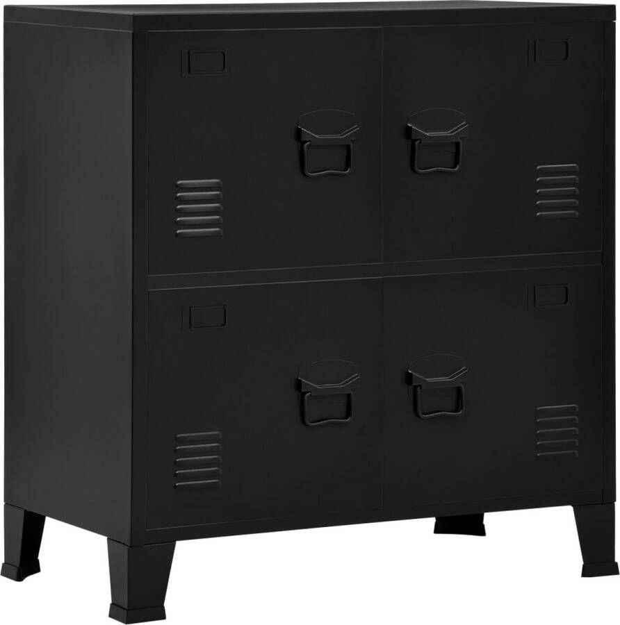 VidaXL -Opbergkast-industrieel-75x40x80-cm-staal-zwart