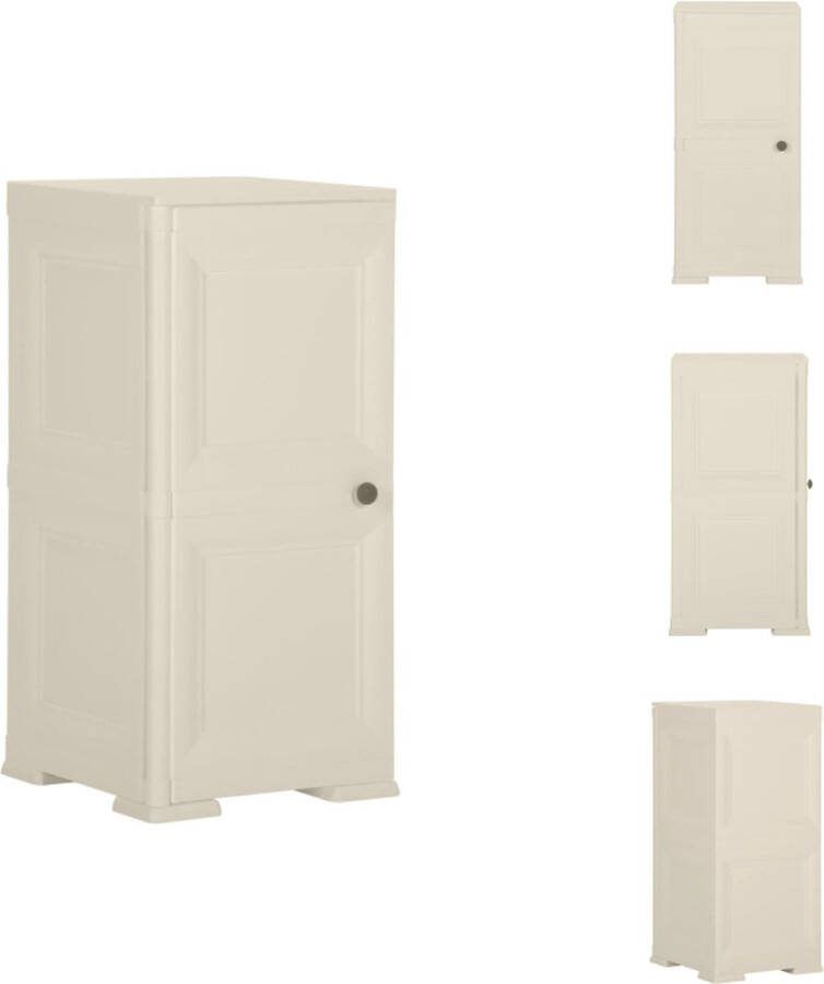 VidaXL Opbergkast Kunststof 40 x 43 x 85.5 cm Vanille-ijs kleur Kast