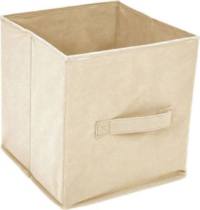 VidaXL Opbergkast Met 4 Stoffen Manden 63x30x71 Cm Staal Crèmekleurig