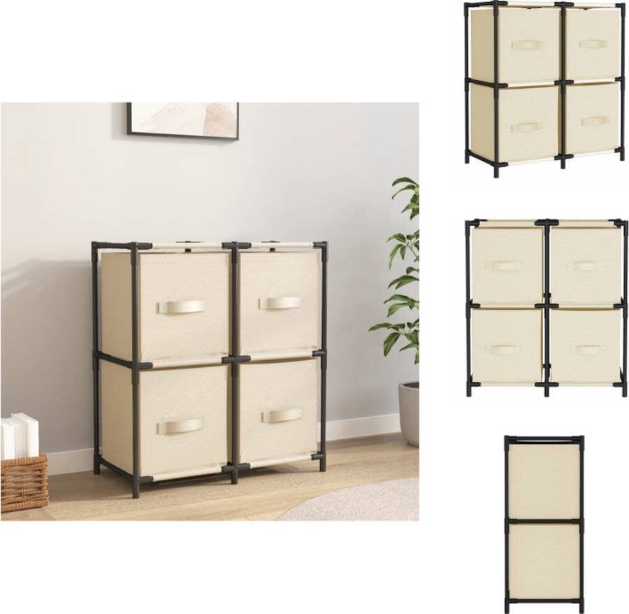 VidaXL Opbergkast Opbergrek 63x30x71 cm Crème Kast