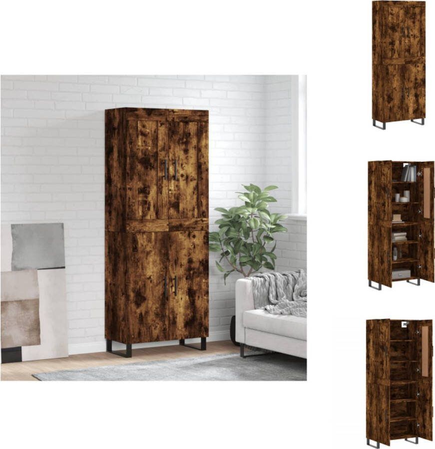 VidaXL Opbergkast Smoked Oak 69.5 x 34 x 180 cm Duurzaam materiaal Keukenkast