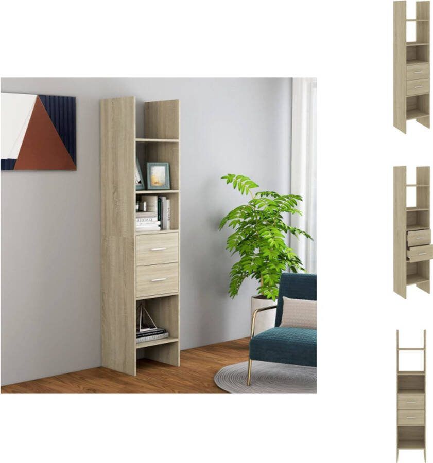 VidaXL Opbergkast Sonoma Eiken 40 x 35 x 180 cm Stevig en Duurzaam Kast