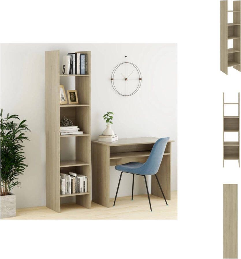 VidaXL Opbergkast Sonoma eiken 40x35x180 cm 5 ruime vakken Kast
