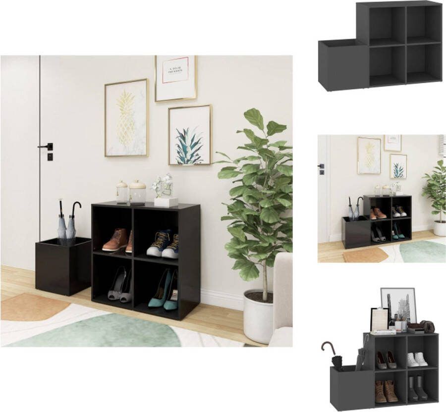 VidaXL Opbergkast Spaanplaat 105 x 35.5 x 70 cm Grijs Schoenenkast