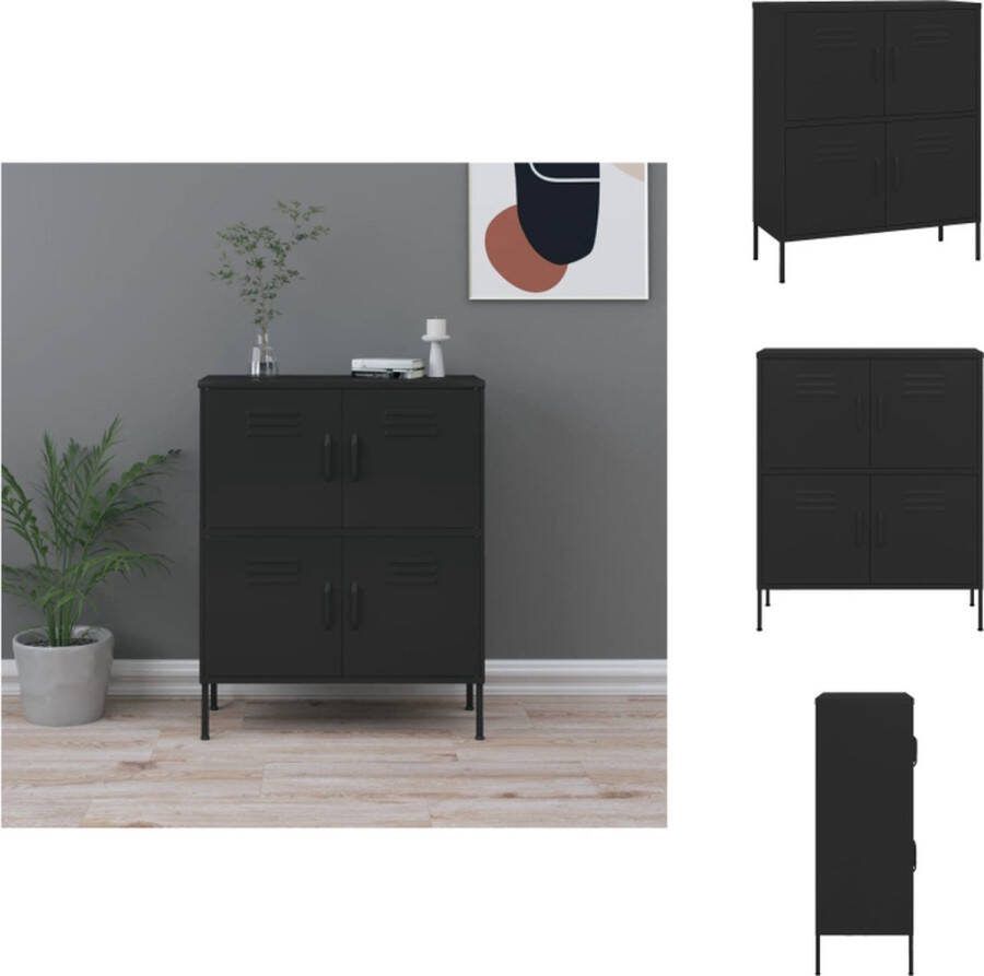 VidaXL opbergkast Stalen kast 80 x 35 x 101.5 cm Zwart kleur Kast