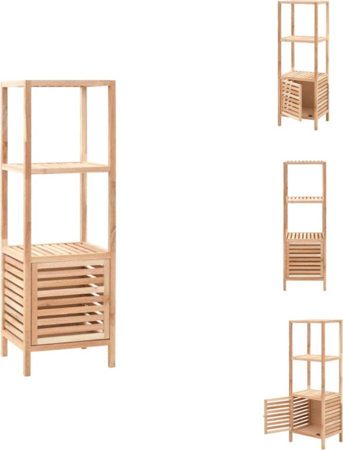 VidaXL Opbergkast Walnoothout Badkaast 39.5 x 35.5 x 123 cm Kast