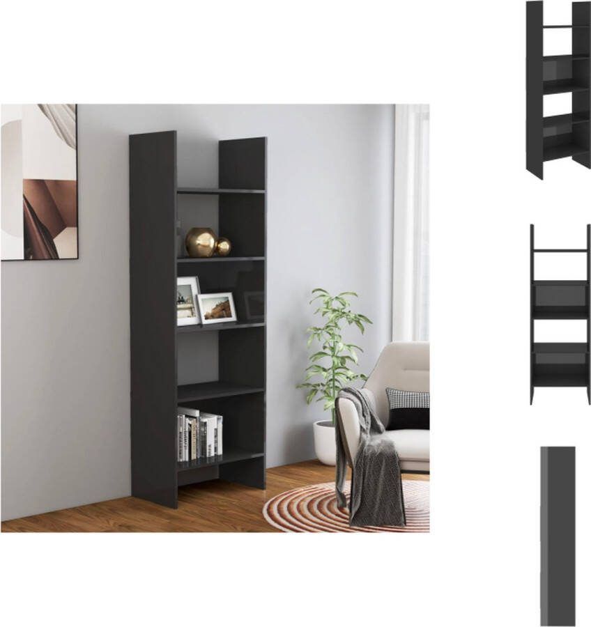 VidaXL Opbergkast X Kasten 60 x 35 x 180 cm Hoogglans grijs Kast