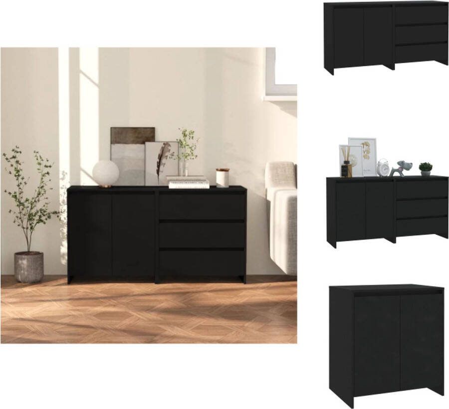 VidaXL Opbergkasten Bijzetkasten 70 x 41 x 75 cm Zwart Bewerkt hout Keukenkast