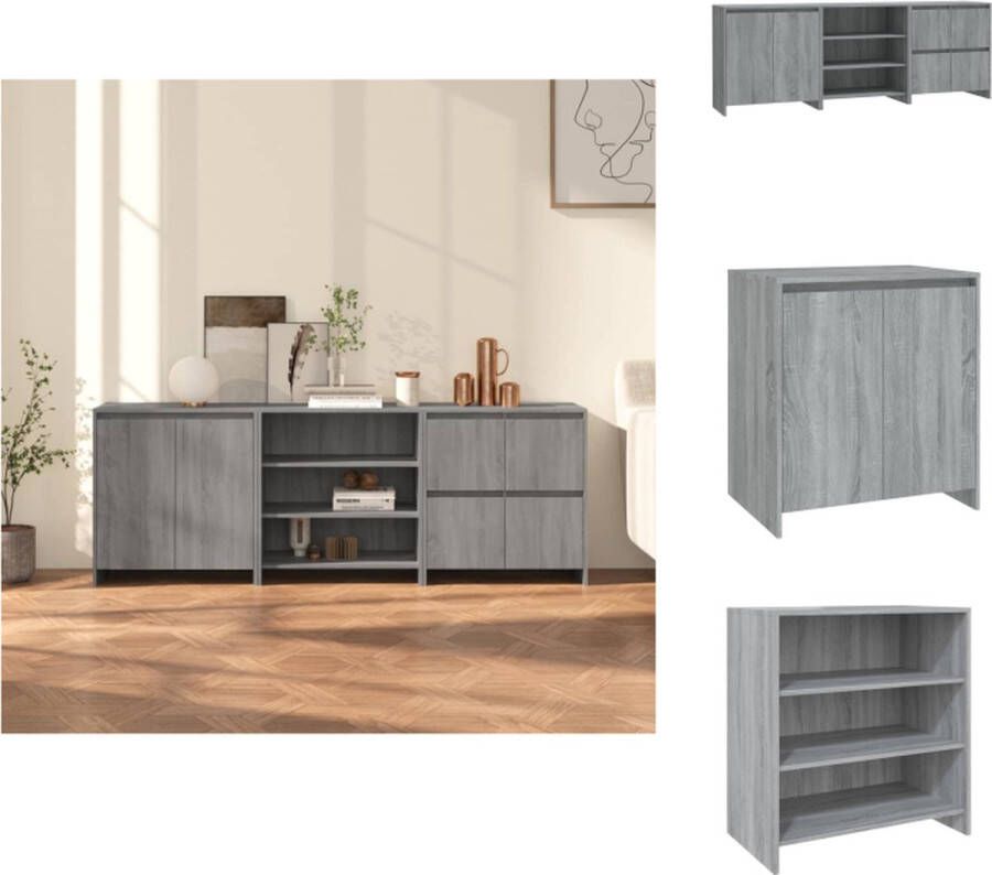 VidaXL Opbergkasten Grijs Sonoma eiken Dressoir 2 deuren Dressoir schappen Dressoir 4 deuren Keukenkast