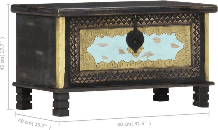 VidaXL -Opbergkist-80x40x45-cm-massief-mangohout-zwart