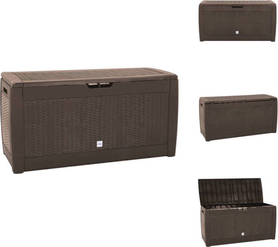 VidaXL Opbergkist Polypropeen 119 x 48 x 60 cm 310 L Bruin Opberger