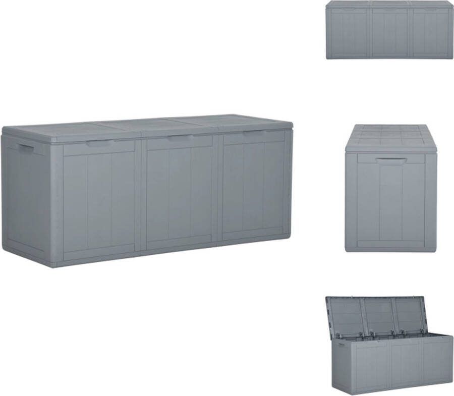 VidaXL Opbergkist tuin 118.5 x 44.5 x 51 cm Grijs 270L Opberger