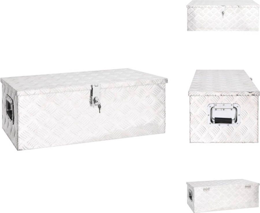 VidaXL Opbergkoffer Aluminium 80 x 39 x 30 cm roestbestendig ruime binnenruimte vergrendelingssysteem praktische handgreep compact ontwerp Gereedschapskoffer