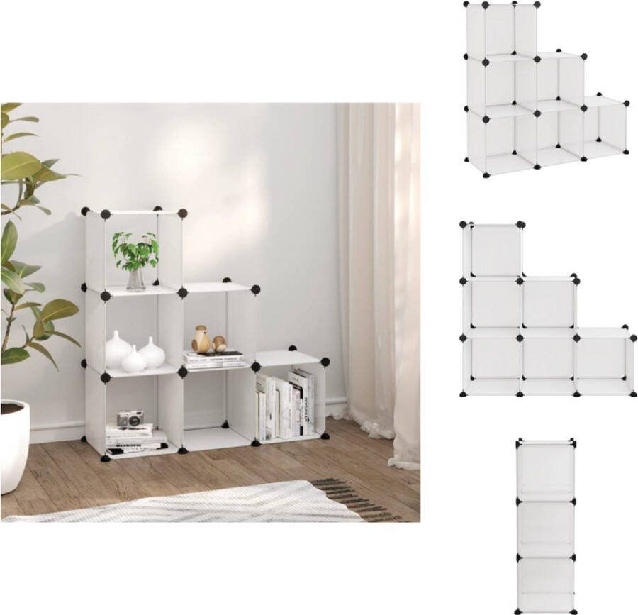 VidaXL Opbergmeubel Kunststof 94.5 x 31.5 x 93 cm 6 opbergvakken Schoenenkast