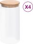 VidaXL -Opbergpotten-met-bamboe-deksels-4-st-1200-ml-glas - Thumbnail 1