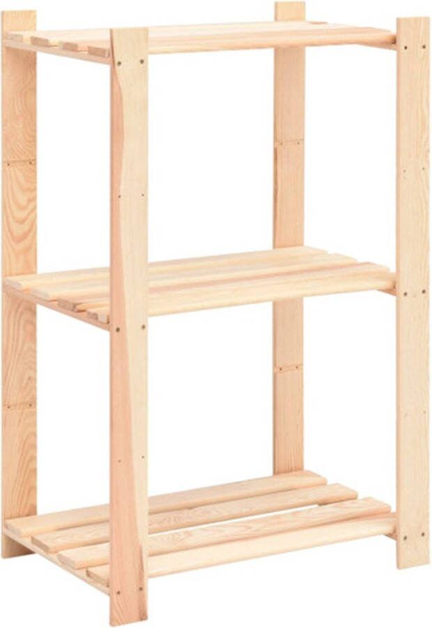 VidaXL -Opbergrek-3-laags-60x38x90-cm-massief-grenenhout-150-kg