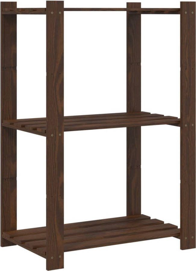 VidaXL -Opbergrek-3-laags-60x38x90-cm-massief-grenenhout-bruin