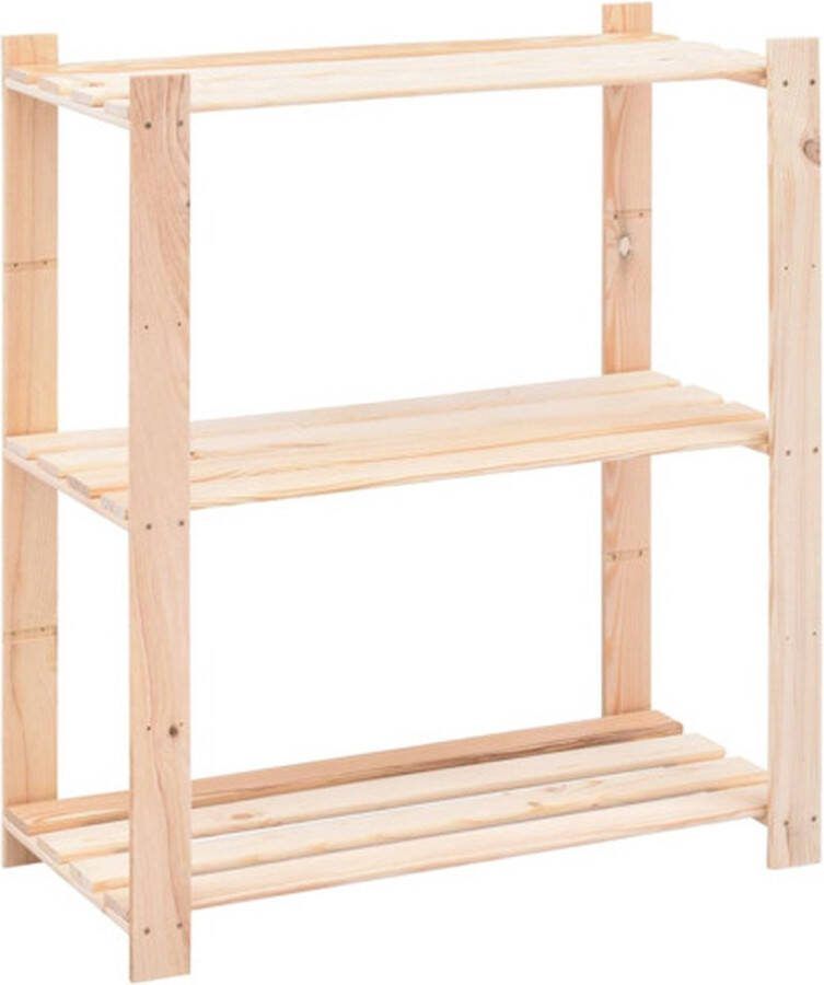 VidaXL -Opbergrek-3-laags-80x38x90-cm-massief-grenenhout-150-kg