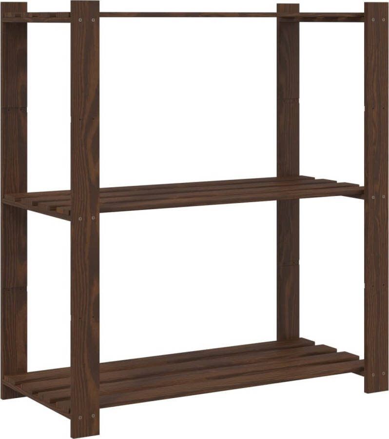 VidaXL -Opbergrek-3-laags-80x38x90-cm-massief-grenenhout-bruin