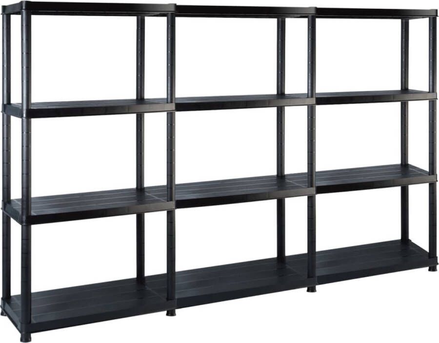 VidaXL -Opbergrek-4-laags-183x30 5x130-cm-kunststof-zwart
