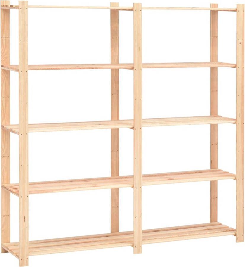 VidaXL -Opbergrek-5-laags-170x38x170-cm-massief-grenenhout-500-kg