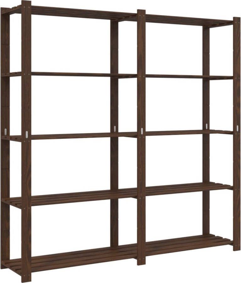 VidaXL -Opbergrek-5-laags-170x38x170-cm-massief-grenenhout-bruin