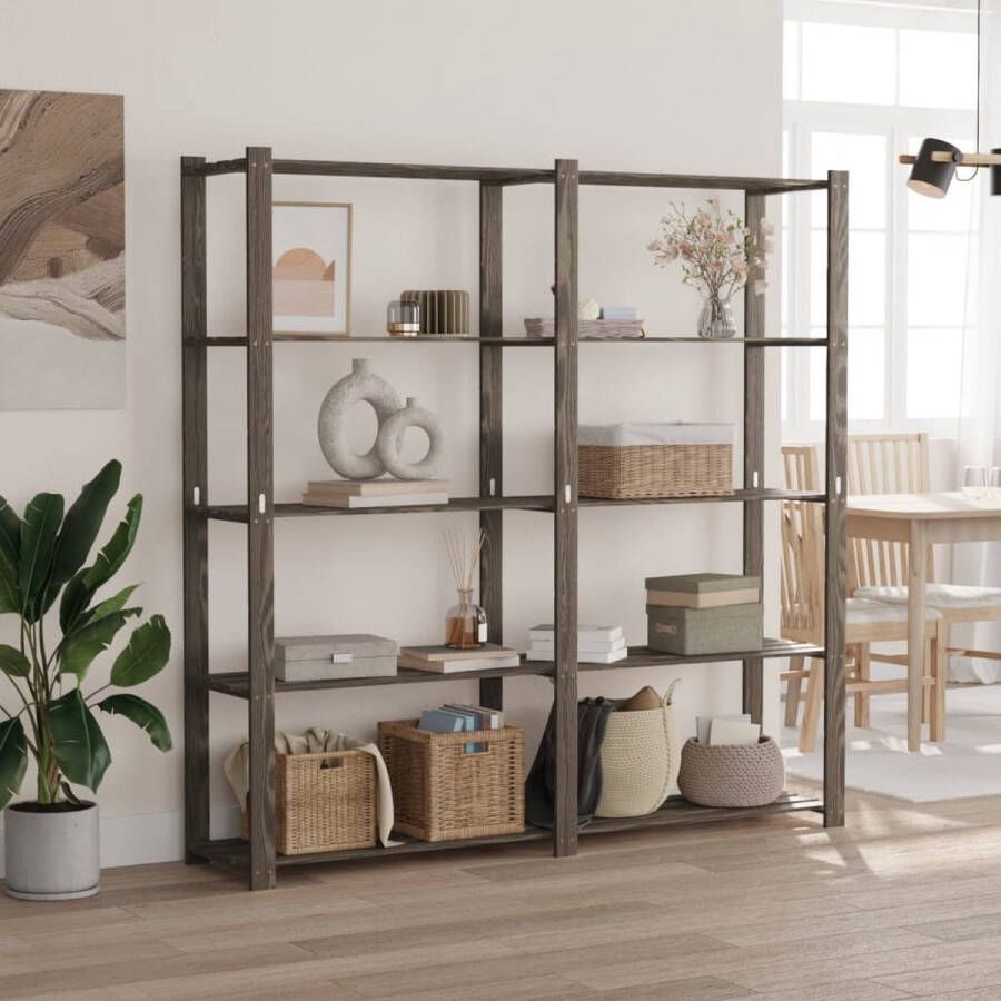 VidaXL -Opbergrek-5-laags-170x38x170-cm-massief-grenenhout-grijs