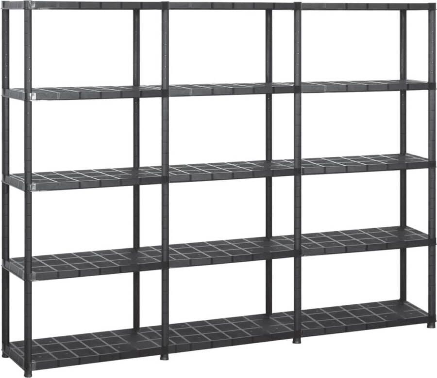 VidaXL -Opbergrek-5-laags-213x38x170-cm-kunststof-zwart