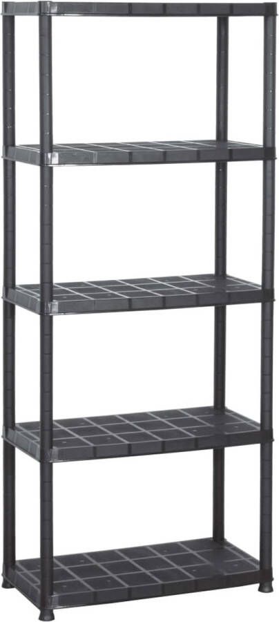 VidaXL -Opbergrek-5-laags-71x38x170-cm-kunststof-zwart