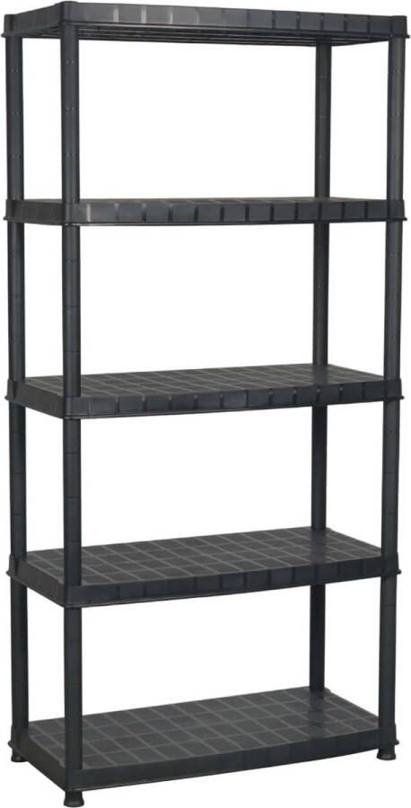VidaXL -Opbergrek-5-laags-91 5x45 7x185-cm-kunststof-zwart
