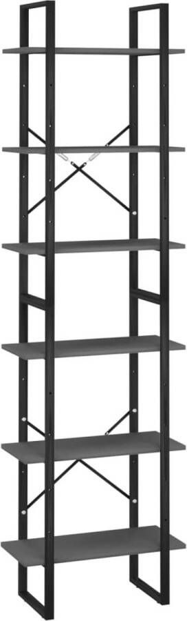 VidaXL -Opbergrek-60x30x210-cm-bewerkt-hout-grijs