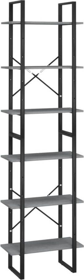 VidaXL -Opbergrek-60x30x210-cm-massief-grenenhout-grijs