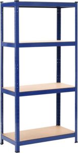 VidaXL Opbergrek 4-laags Staal En Bewerkt Hout Blauw