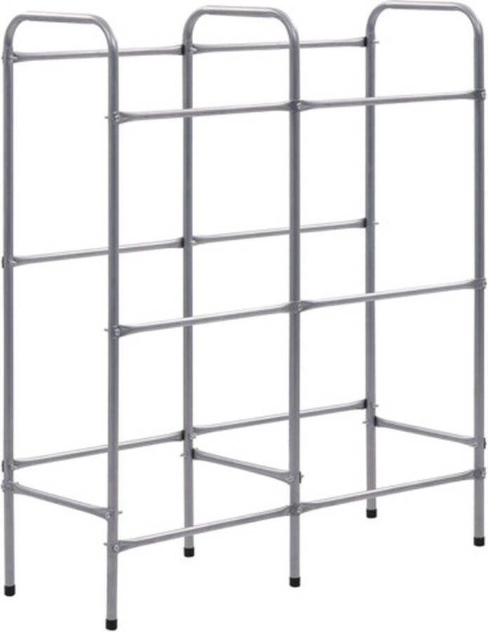VidaXL -Opbergrek-voor-6-kratten-96x33x116-cm-steel-zilverkleurig