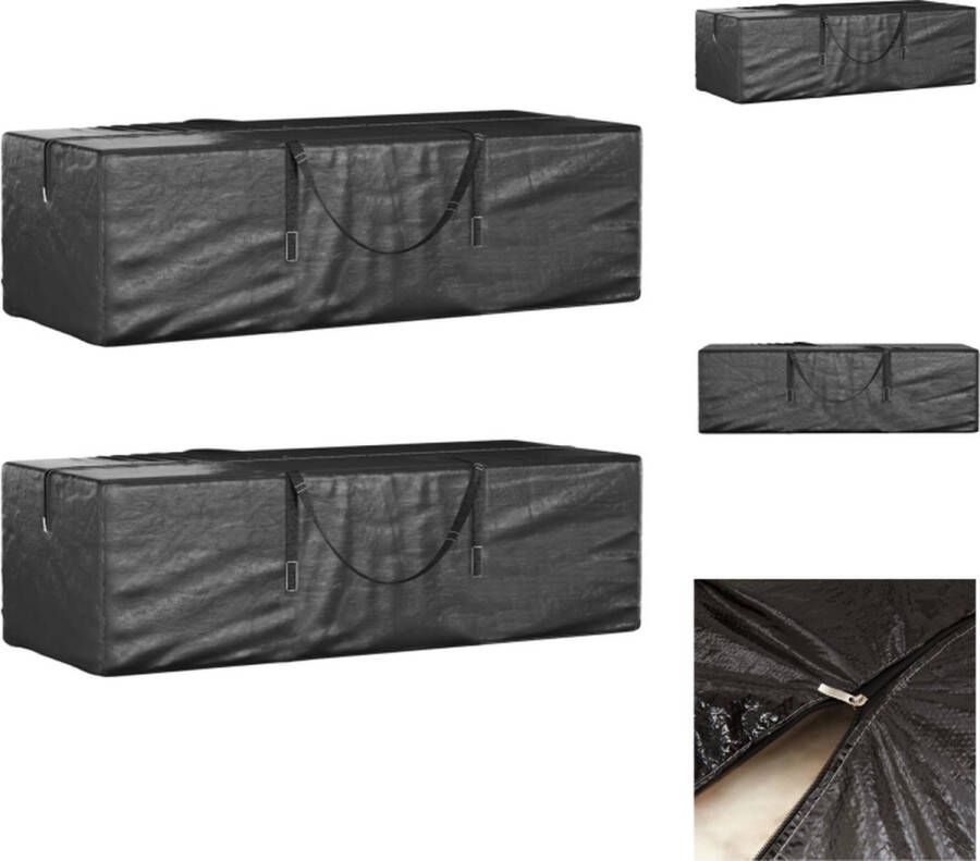 VidaXL Opbergtas Kerstboom 135 x 40 x 55 cm PE Zwart Water- en uv-bestendig Tuinmeubelhoes