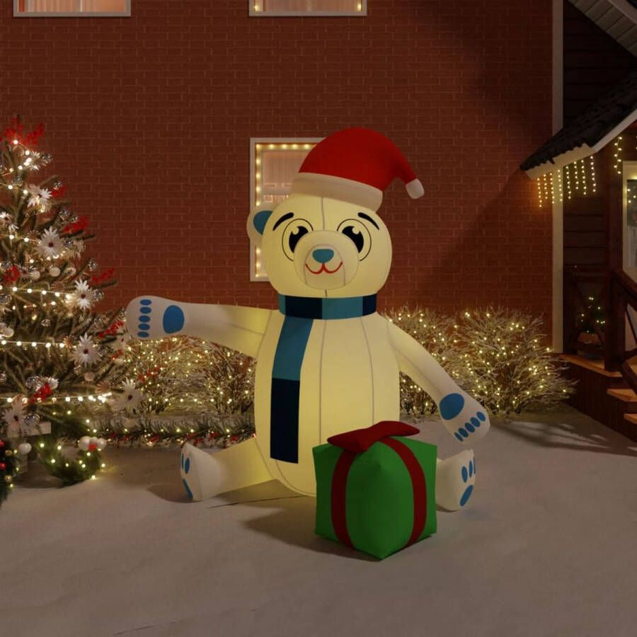 VidaXL Opblaasbare kerst teddybeer LED 240 cm