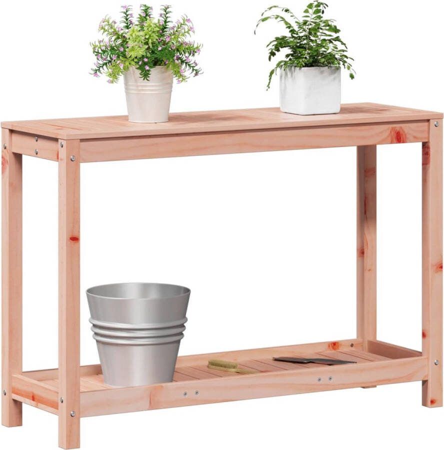 VidaXL Oppottafel met schap 108x35x75 cm massief douglashout