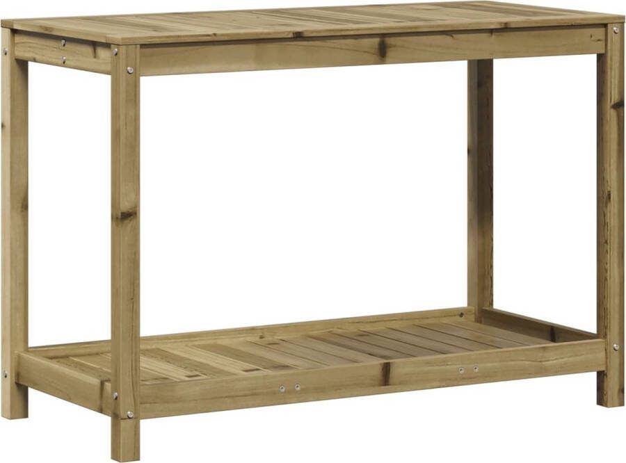 VidaXL Oppottafel met schap 108x50x75 cm geïmpregneerd grenenhout