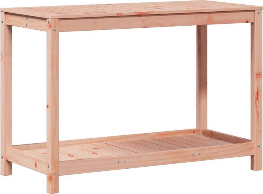 VidaXL Oppottafel met schap 108x50x75 cm massief douglashout