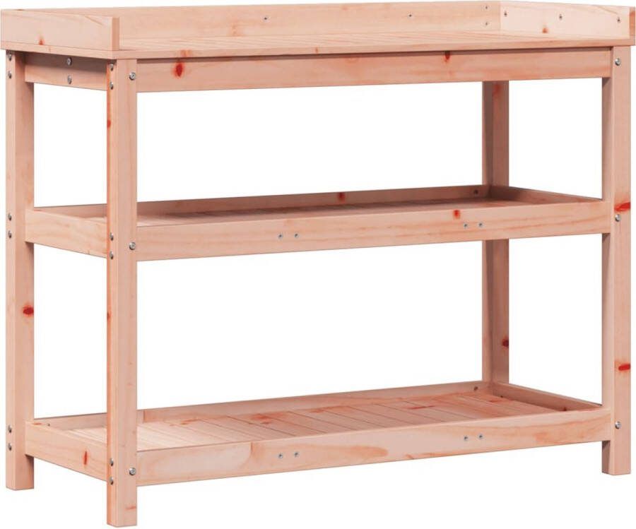 VidaXL Oppottafel met schappen 108x45x86 5 cm massief douglashout