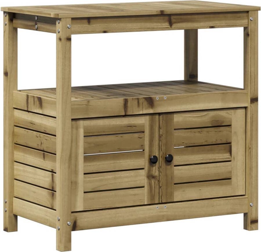 VidaXL Oppottafel met schappen 82 5x45x81 cm geïmpregneerd hout