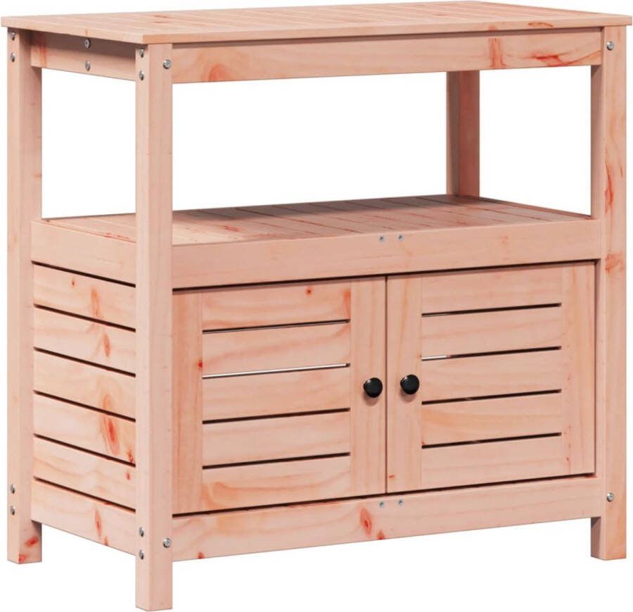 VidaXL Oppottafel met schappen 82 5x45x81 cm massief douglashout