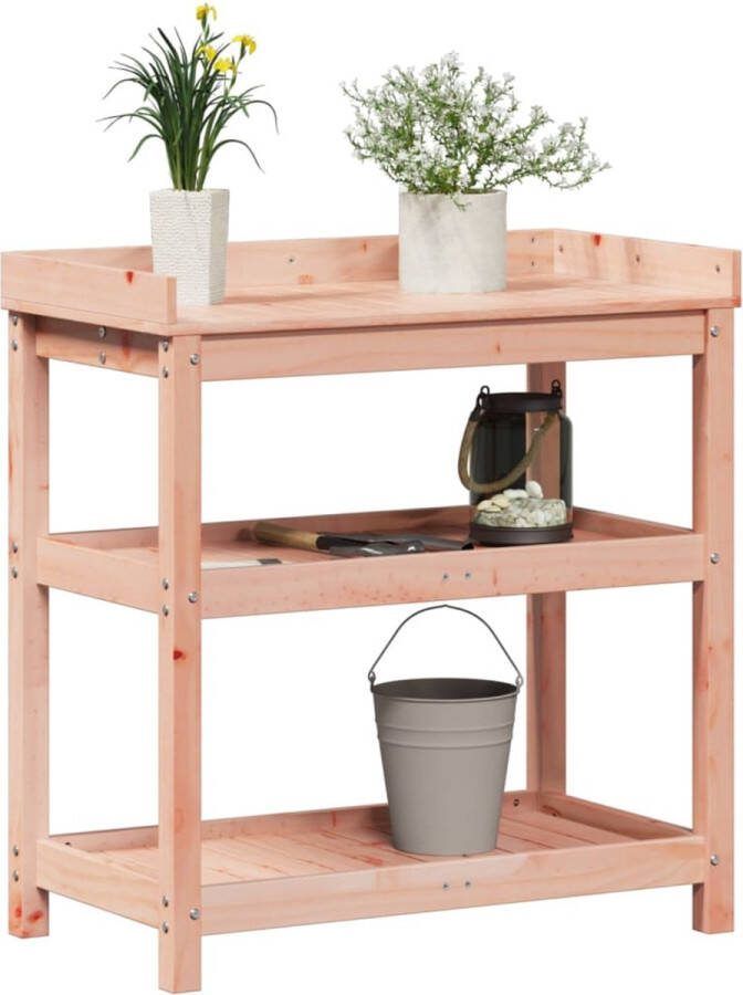 VidaXL Oppottafel met schappen 82 5x45x86 5 cm massief douglashout