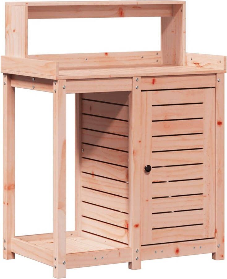 VidaXL Oppottafel met schappen 82 5x50x109 5 cm massief douglashout