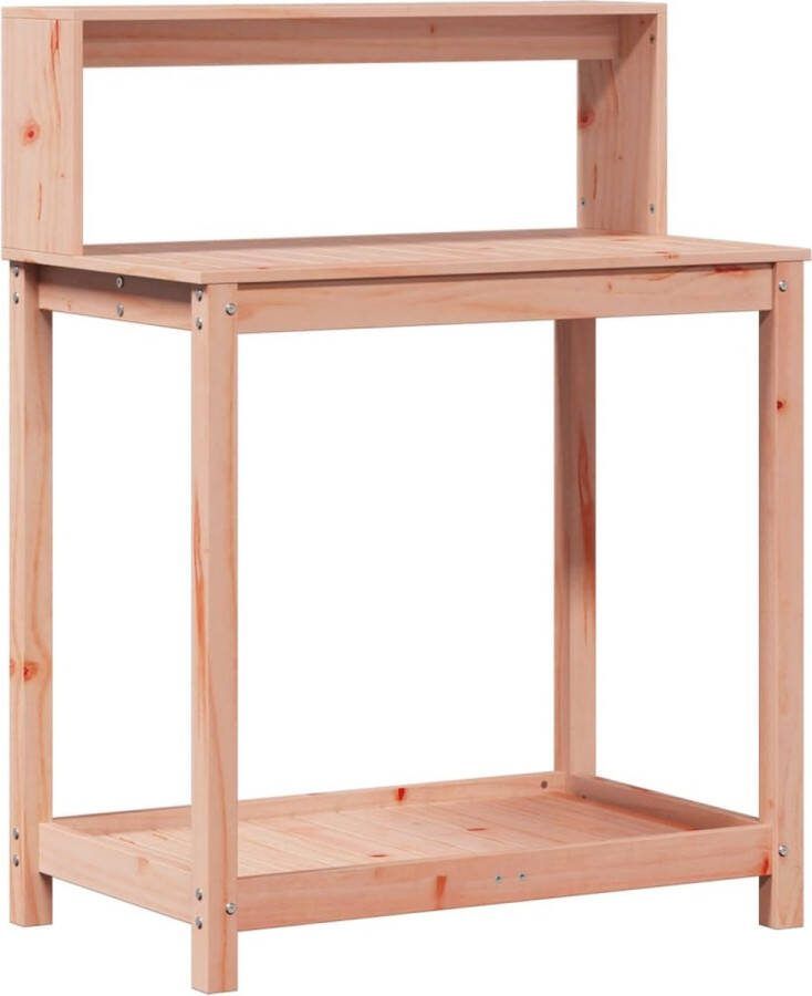 VidaXL Oppottafel met schappen 82 5x50x109 5 cm massief douglashout