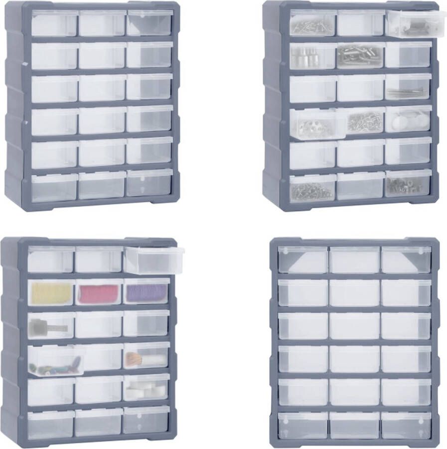 VidaXL Organiser met 18 medium lades 38x16x47 cm Organiser Organisers Lade Organiser Lade Organisers