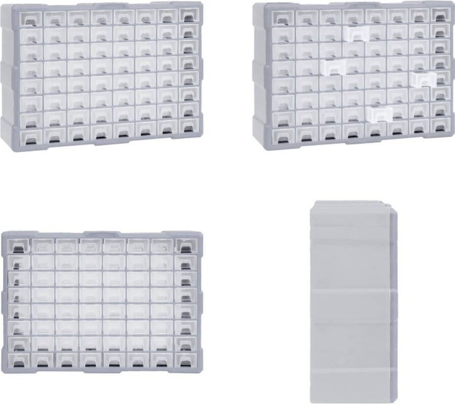 VidaXL Organiser met 64 lades 52x16x37-5 cm Organiser Organisers Lade Organiser Lade Organisers