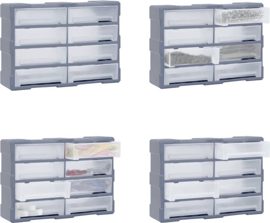 VidaXL Organiser met 8 grote lades 52x16x37 cm Organiser Organisers Lade Organiser Lade Organisers