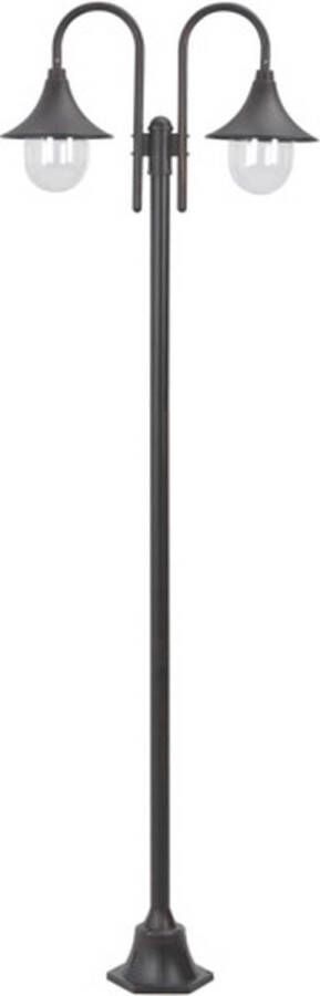 VidaXL Paalverlichting tuin E27 220 cm aluminium brons 2-delig