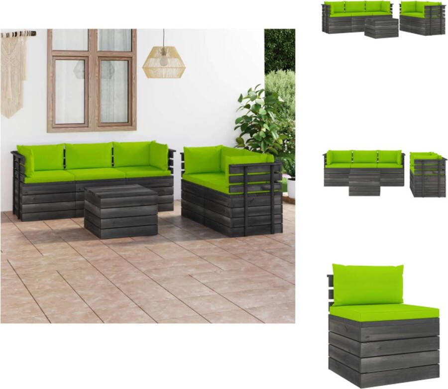 VidaXL Pallet Lounge Set 60 x 65 x 71.5 cm Massief grenenhout Heldergroen Tuinset